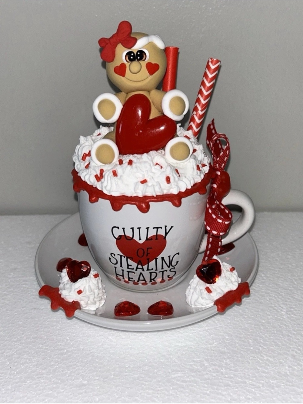 Guilty of Stealing Hearts Fake Gingerbread Whip Cream Mini Mug Display